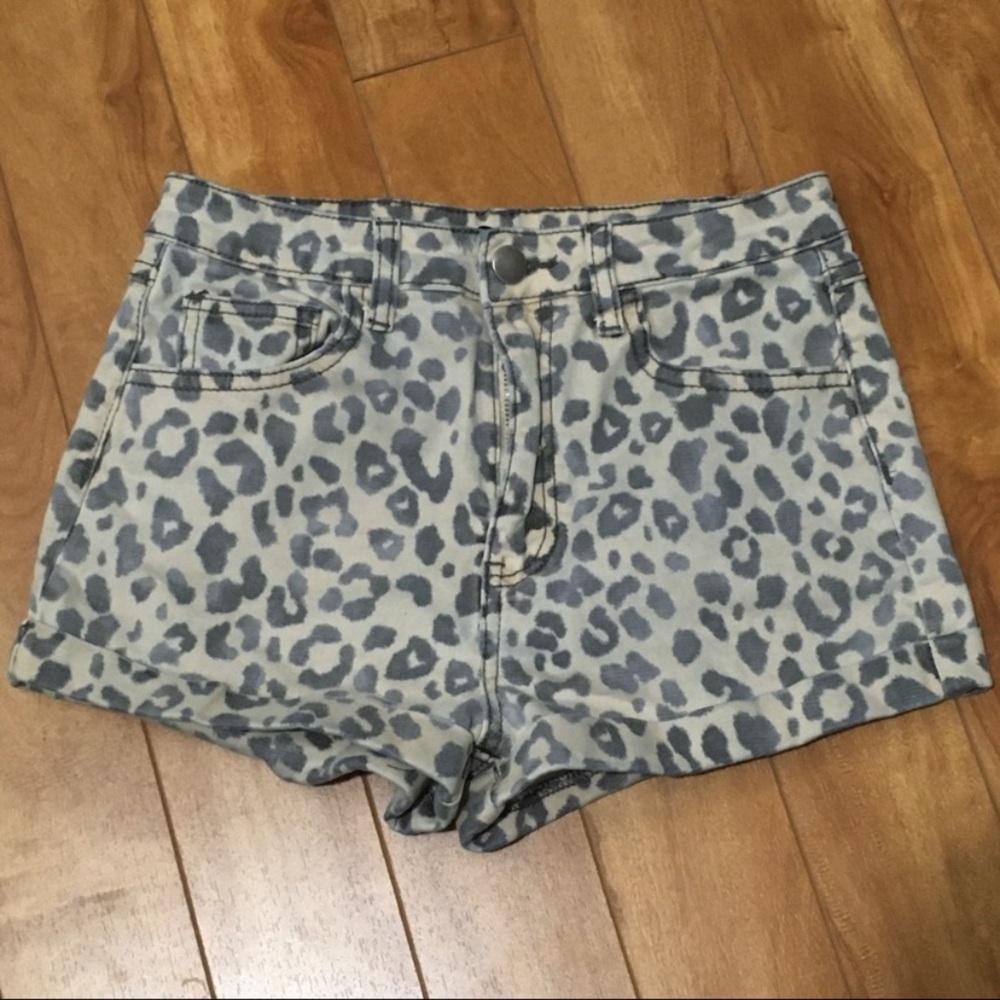 Forever 21 leopard print denim shorts